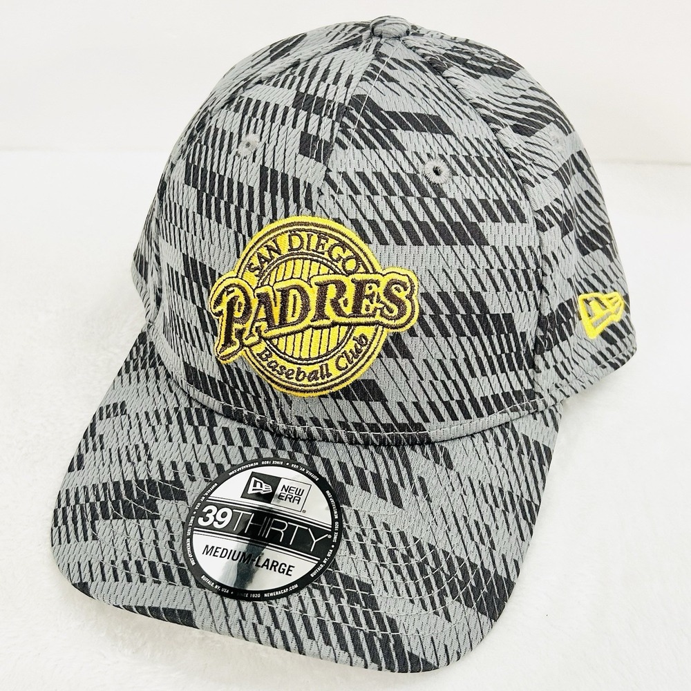 New Era San Diego Padres‎ Clubhouse 39THIRTY Stretch Hat Cap M/L Gray MLB
